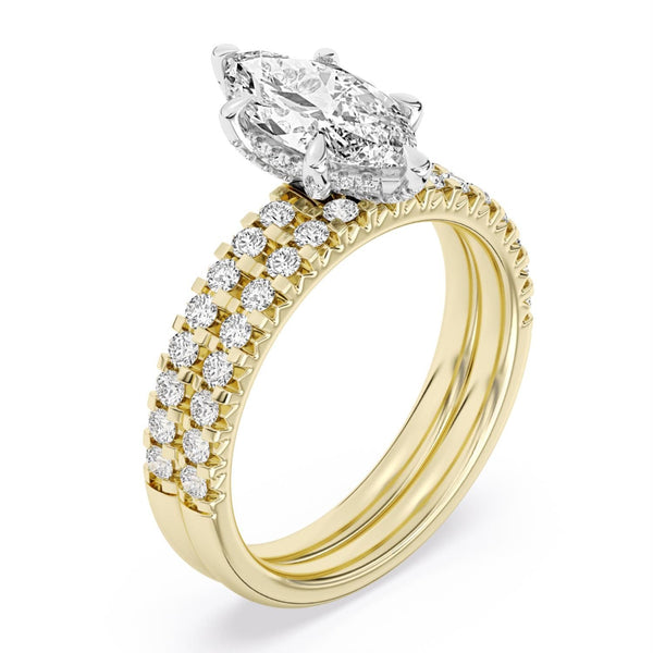 Signature EcoLove 2-3/8 CTW 100 Facet Centurion Lab Grown Diamond Bridal Set in 14KT Yellow Gold
