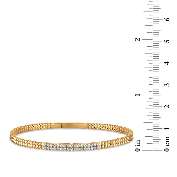 LoveSong EcoLove 1/2 CTW Lab Grown Diamond Flexi Bangle Bracelet in 18KT Gold Vermeil