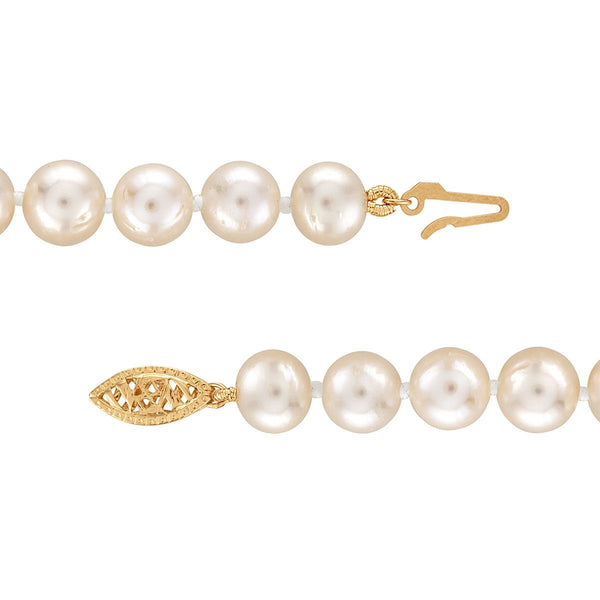 7MM Pearl Strand 18-inch Necklace in 14KT Yellow Gold