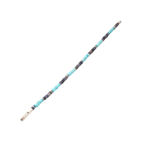 Inox Azure Voyager Heishi Bead Bracelet