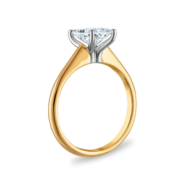 Signature Certificate 8X EcoLove 1 1/2 CTW Radiant Lab Grown Diamond Solitaire Engagement Ring in 14KT Yellow Gold
