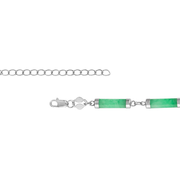 7.5-inch Barrel Jade Bracelet in Sterling Silver