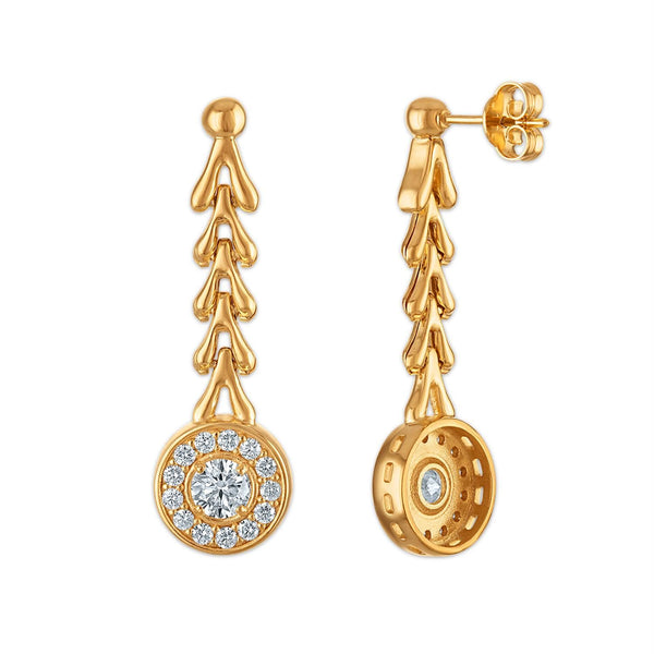 EcoLove 1-5/8 CTW Lab Grown Diamond Earrings in 18KT Yellow Gold Plated Sterling Silver