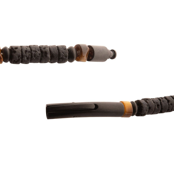 Inox Magma Tiger Heishi Bead Bracelet