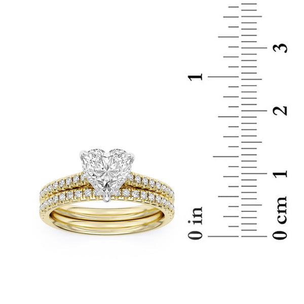 Signature EcoLove 2 CTW 100 Facet Centurion Lab Grown Diamond Bridal Set in 14KT Yellow Gold