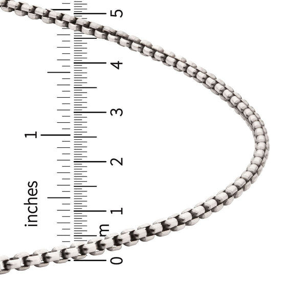 Inox 24-inch 3.6MM Sterling Silver Brushed Satin Finish Box Chain