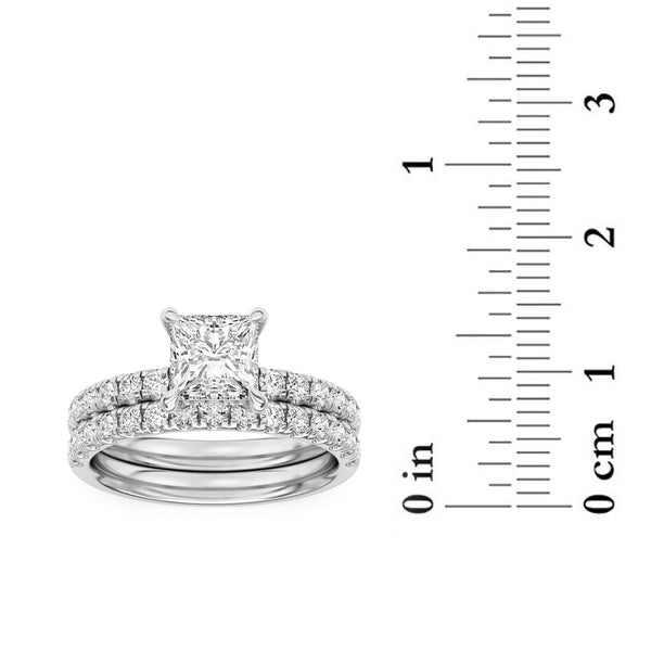 Signature EcoLove 2-5/8 CTW 100 Facet Centurion Lab Grown Diamond Bridal Set in Platinum