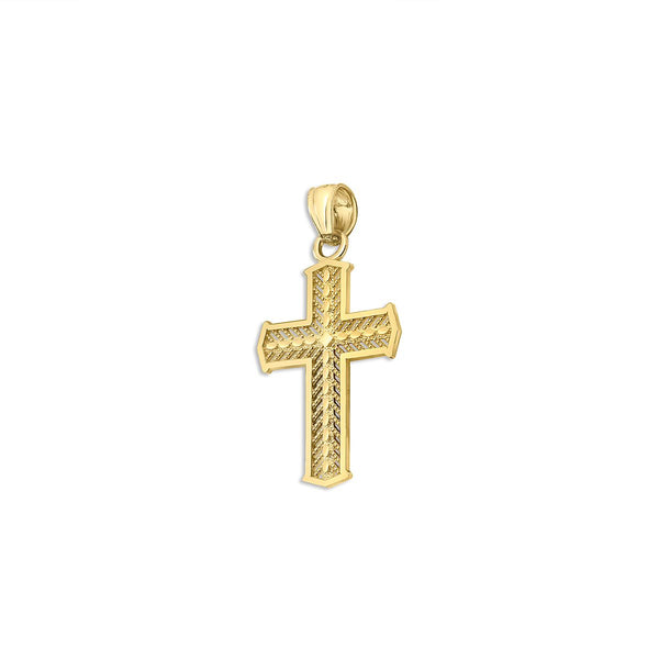 10KT Yellow Gold 21X13MM Cross Pendant. Chain Not Included.