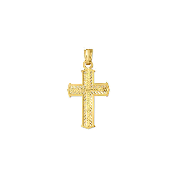 10KT Yellow Gold 21X13MM Cross Pendant. Chain Not Included.