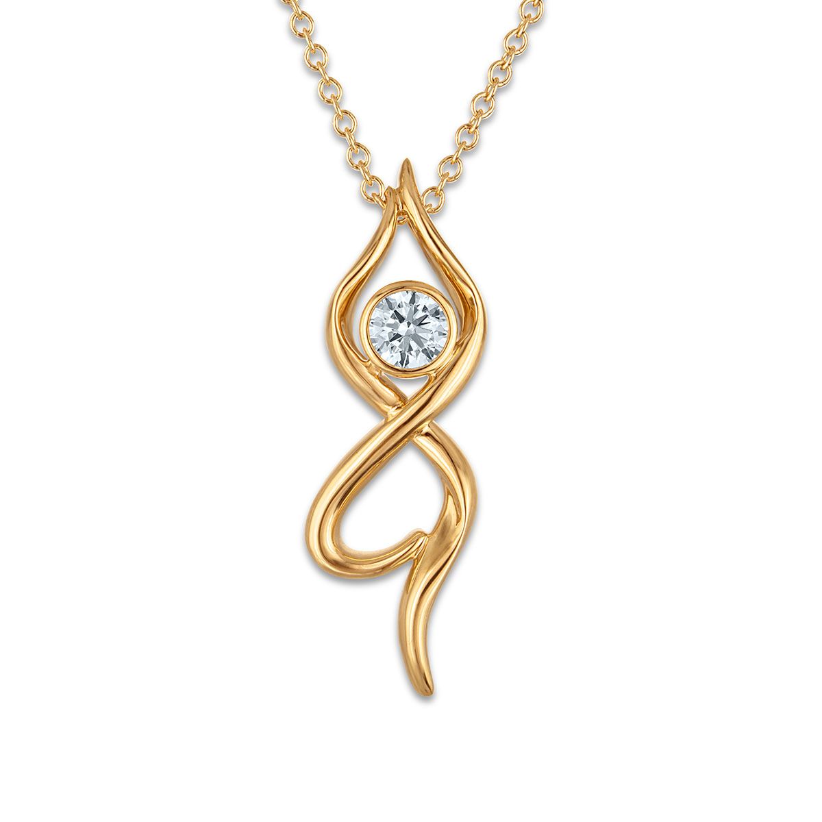EcoLove 1/5 CTW Lab Grown Diamond 18-inch Pendant in Yellow Gold Plated Sterling Silver