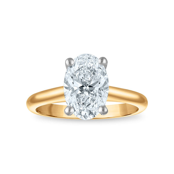 Signature Certificate 8X EcoLove 2 CTW Oval Lab Grown Diamond Solitaire Engagement Ring in 14KT Yellow Gold