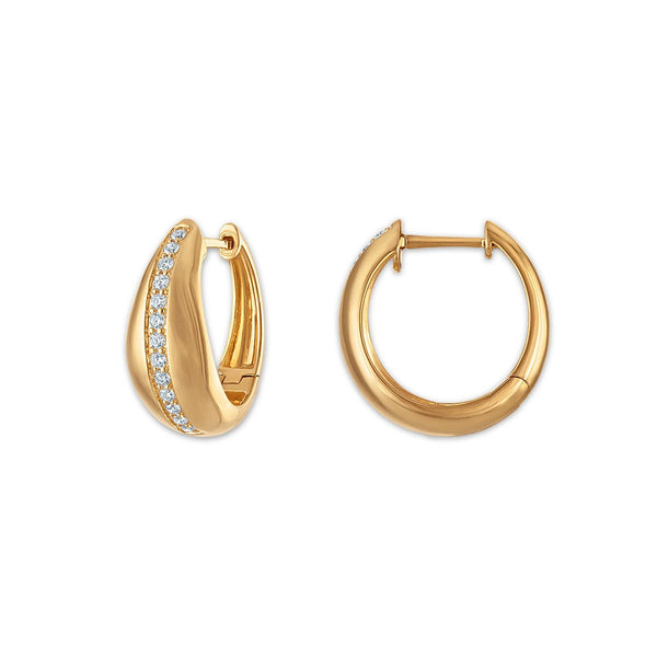 EcoLove 1/3 CTW Lab Grown Diamond Hoop Earrings in Yellow Gold Plated Sterling Silver