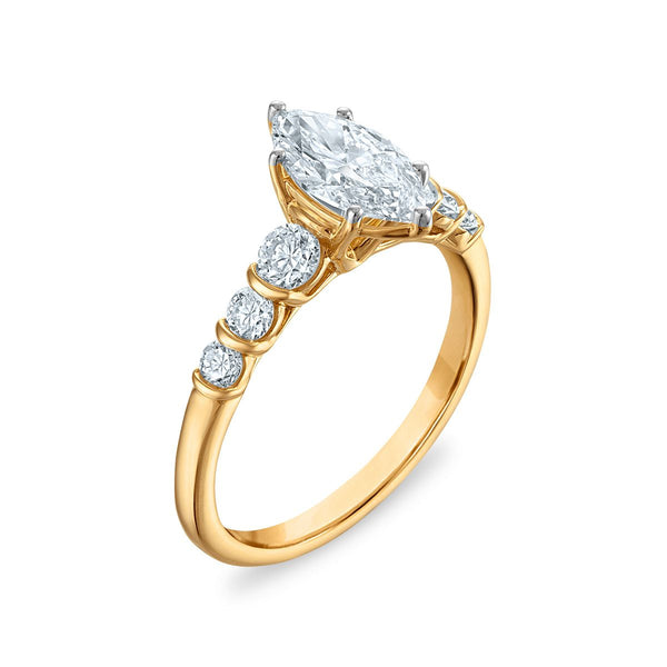 Red Hot Deal 1-1/2 CTW Lab Grown Diamond Engagement Marquise Ring in 10KT Yellow Gold