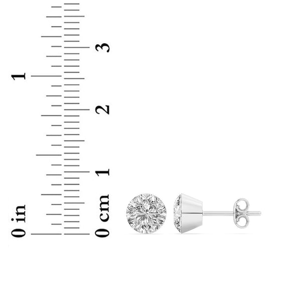 Signature EcoLove 2 CTW 100 Facet Centurion Lab Grown Diamond Stud Earrings in 14KT White Gold