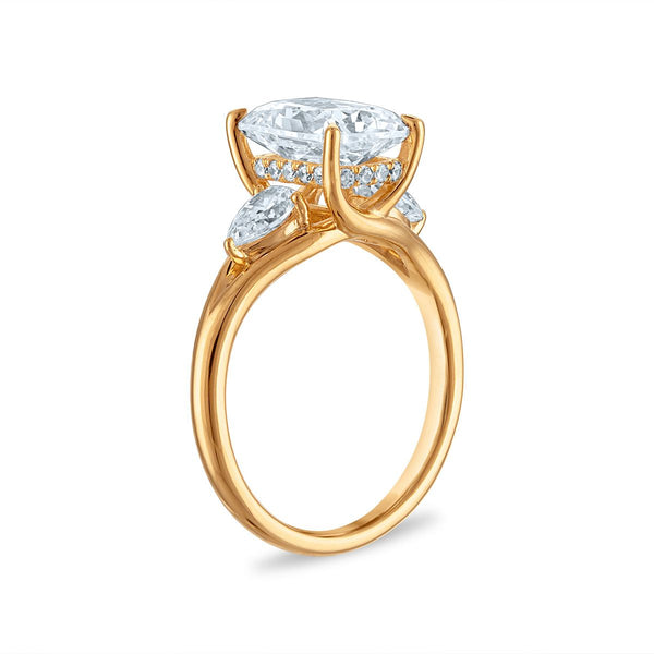 Red Hot Deal 2-5/8 CTW Lab Grown Diamond Anniversary Three Stone Ring in 10KT Yellow Gold
