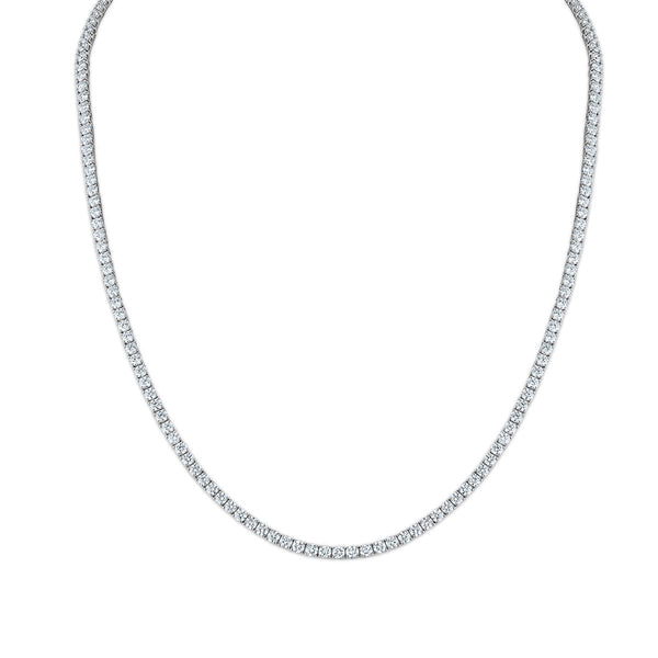 Red Hot Deal 10 CTW Round Lab Grown Diamond 18-inch Tennis Necklace in 10KT White Gold