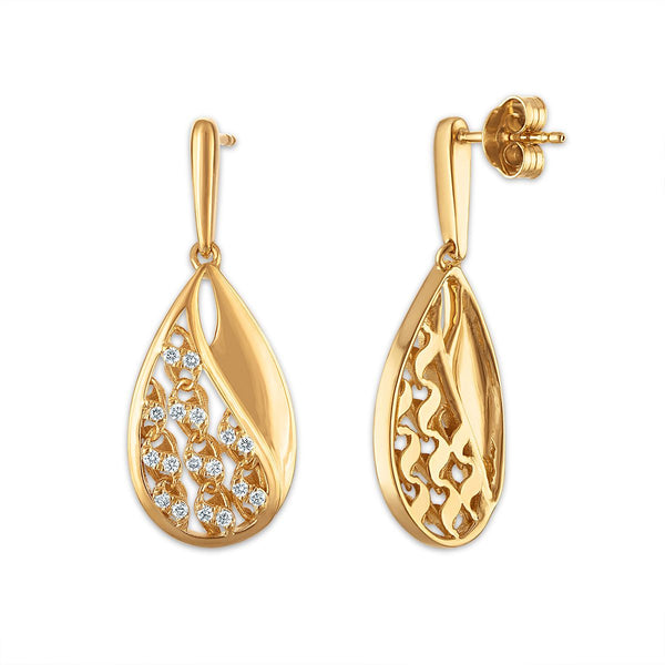 EcoLove 1/3 CTW Lab Grown Diamond Earrings in Yellow Gold Plated Sterling Silver