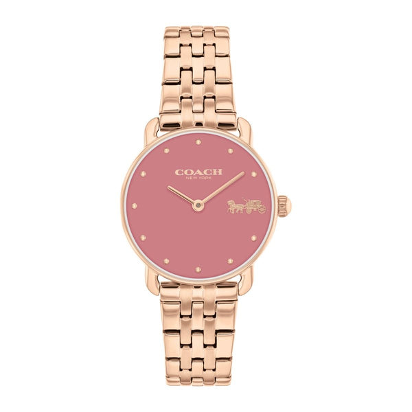 Coach Eliot 28MM Pink Dial Rosetone Watch. 14504444