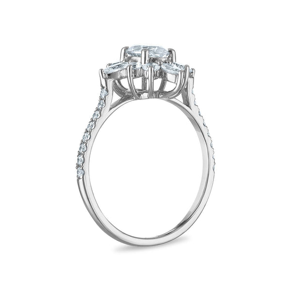EcoLove 1-1/4 CTW Lab Grown Diamond Ballerina Ring in 10KT White Gold