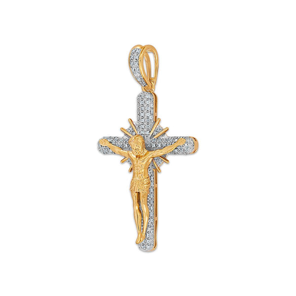 Titán Collection 1/5 CTW Lab Grown Diamond Crucifix Pendant. Chain Not Included.