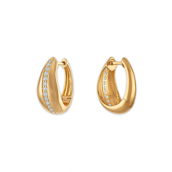 EcoLove 1/3 CTW Lab Grown Diamond Hoop Earrings in Yellow Gold Plated Sterling Silver