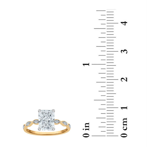 EcoLove 1-1/10 CTW Lab Grown Diamond Radiant Engagement Ring in 10KT Yellow Gold