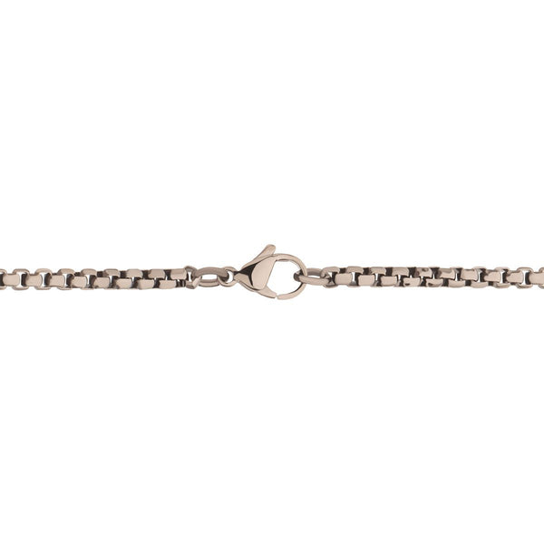 Inox Stainless Steel 24-inch Cross Pendant with Whiskey Barrel Wood Inlay and Lab Grown Diamond Accent