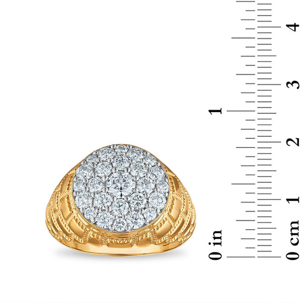 EcoLove 2 CTW Lab Grown Diamond Cluster Ring in 10KT Yellow Gold
