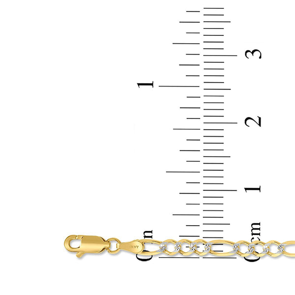 10KT Two-Tone Gold Figaro ID Bracelet with a 5.4MM Plague