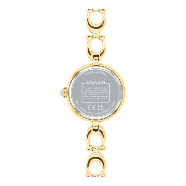 Coach Gracie 23X23 MM Pave Crystal Round Dial Stainless Steel Bangle Bracelet. 14504219