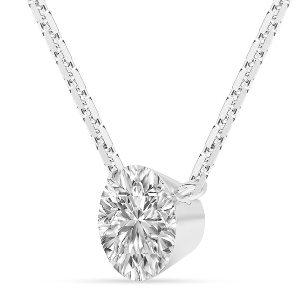 Signature EcoLove 1 CTW 100 Facet Centurion Lab Grown Diamond Solitaire 18-inch Necklace in 14KT White Gold