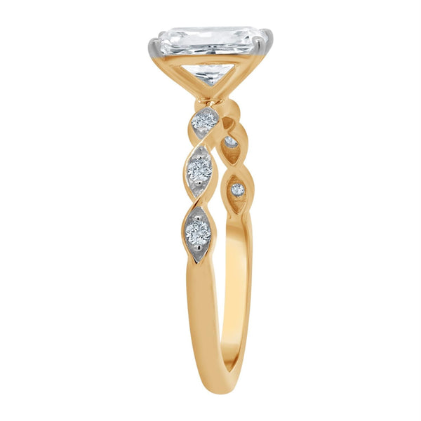 EcoLove 1-1/10 CTW Lab Grown Diamond Radiant Engagement Ring in 10KT Yellow Gold
