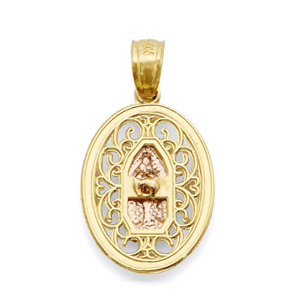 10KT Tri-Color Gold 20X11MM Our Lady Of Guadalupe Pendant-Chain Not Included