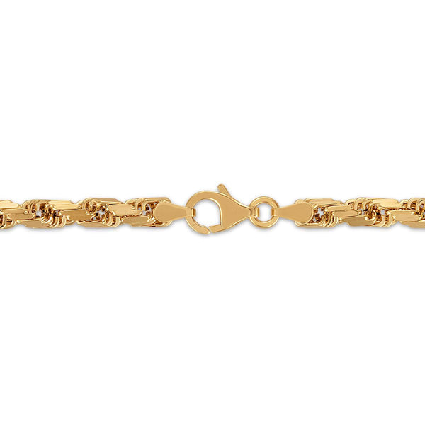 14KT Yellow Gold 22-inch 4MM Diamond-Cut Rope Chain
