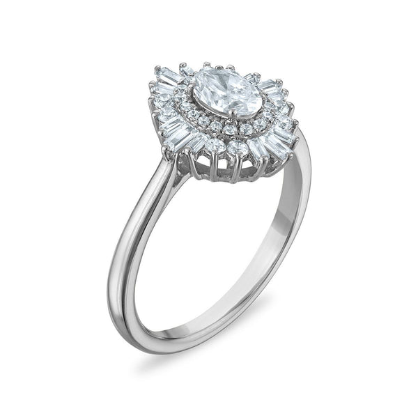 EcoLove 1 CTW Lab Grown Diamond Ballerina Ring in 10KT White Gold