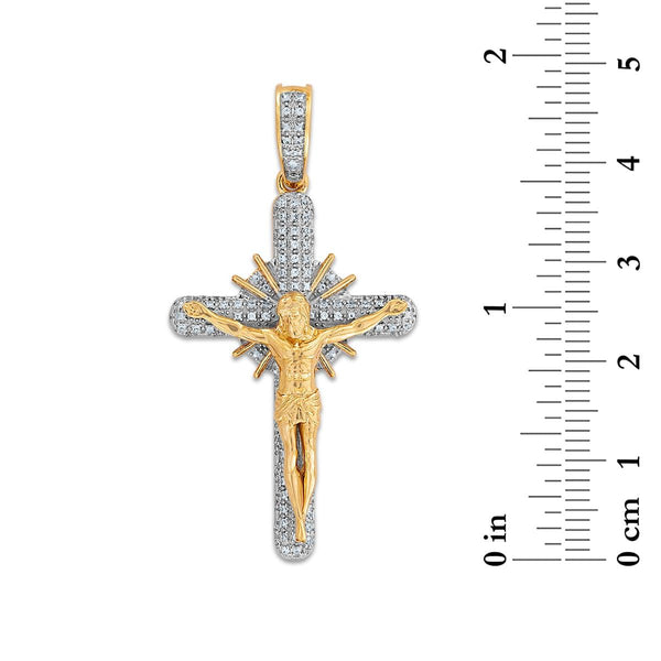 Titán Collection 1/5 CTW Lab Grown Diamond Crucifix Pendant. Chain Not Included.