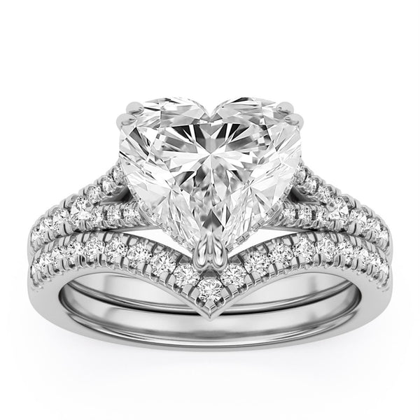 Signature EcoLove Diamond Dreams 4 CTW 100 Facet Centurion Lab Grown Diamond Bridal Set in Platinum