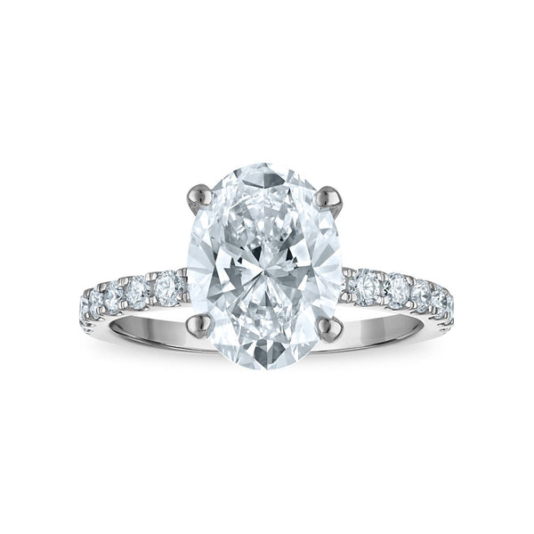 Signature EcoLove 3 1/2 CTW Lab Grown Diamond Engagement Oval Ring in 14KT White Gold