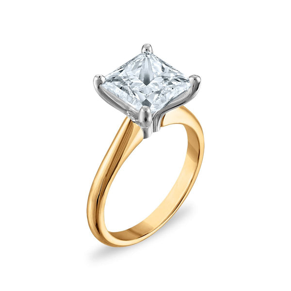 Signature Certificate 8X EcoLove 4 CTW Princess Cut Lab Grown Diamond Solitaire Engagement Ring in 14KT Yellow Gold