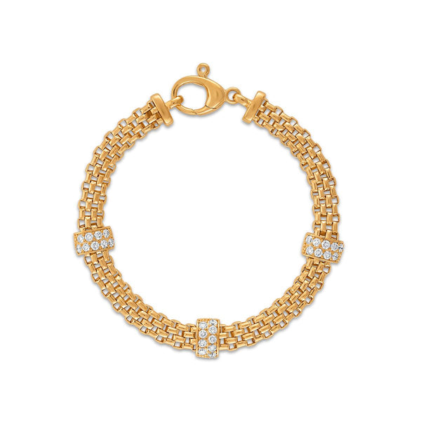 EcoLove 3/4 CTW Lab Grown Diamond 7.5-inch Fashion Bracelet in 18KT Yellow Gold Plated Sterling Silver