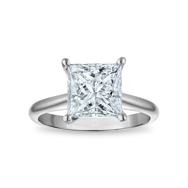 Signature Certificate 8X EcoLove 3 CTW Lab Grown Diamond Solitaire Engagement Ring in 14KT White Gold