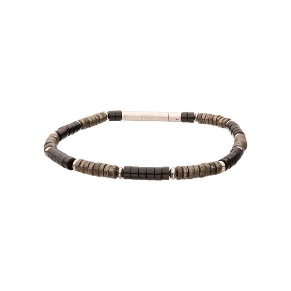 Inox Shadow Wolf Heishi Bead Bracelet