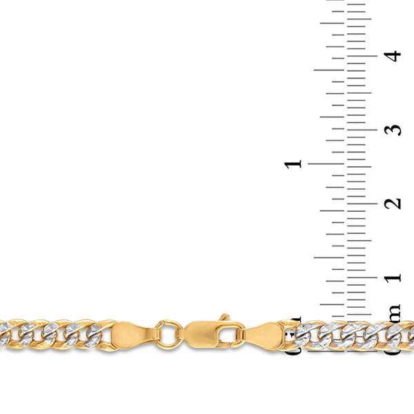 14KT Two-Tone Gold 8.5-inch 4.5MM Double-Sided Diamond-Cut Curb Bracelet
