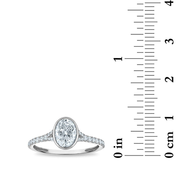 LoveSong EcoLove 1 CTW Lab Grown Diamond Bezel Engagement Ring in 10KT White Gold