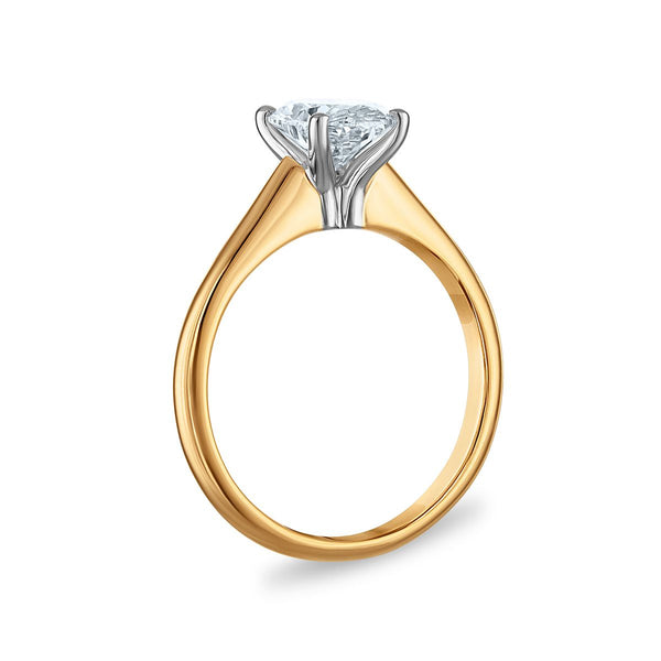 Signature Certificate 8X EcoLove 1 1/2 CTW Oval Lab Grown Diamond Solitaire Engagement Ring in 14KT Yellow Gold