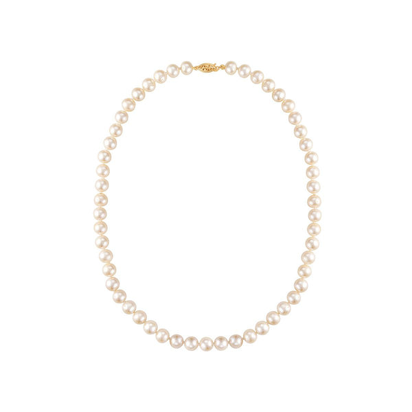 7MM Pearl Strand 18-inch Necklace in 14KT Yellow Gold