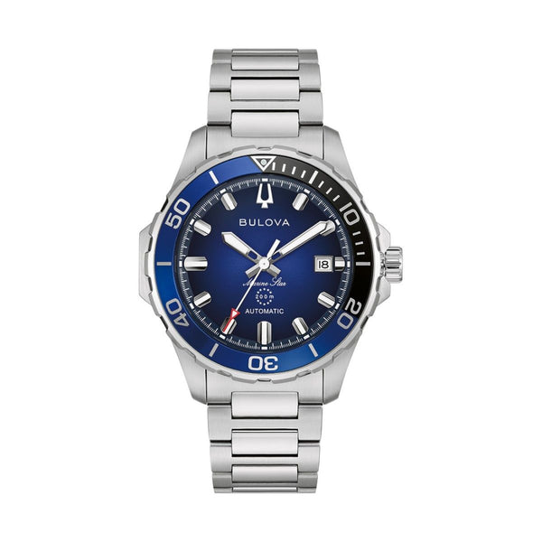 Bulova Marine Star with 41X41 MM Blue Round Dial Stainless Steel Watch Band; 98B466 Sport