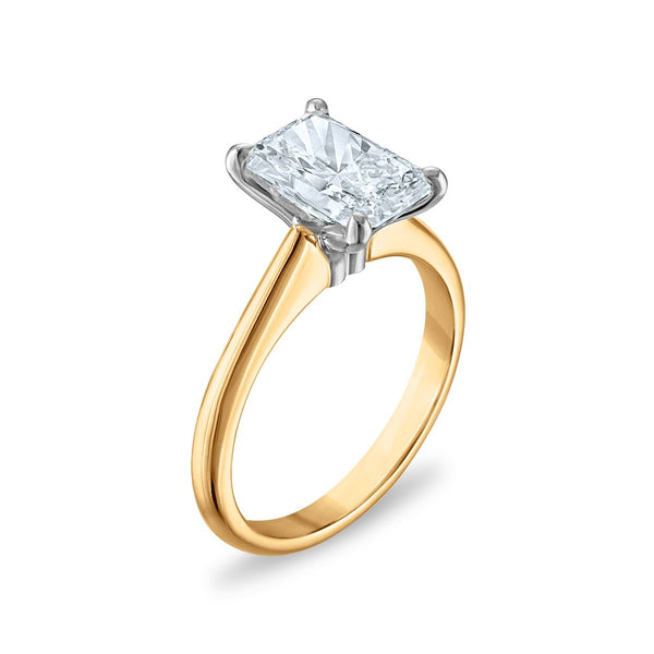 Signature Certificate 8X EcoLove 2 CTW Radiant Lab Grown Diamond Solitaire Engagement Ring in 14KT Yellow Gold