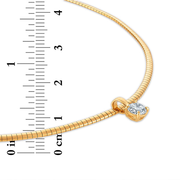 EcoLove 1 CTW Lab Grown Diamond Solitaire 18-inch Pendant in Gold Plated Sterling Silver