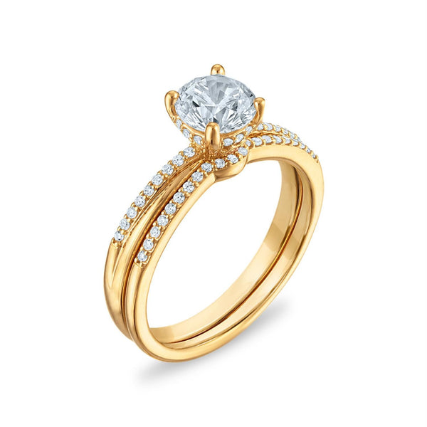 LoveSong EcoLove 1-1/5 CTW Lab Grown Diamond Bridal Set in 10KT Yellow Gold